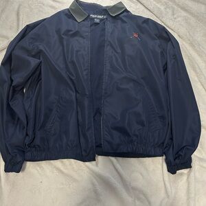 Ralph Lauren Navy Windbreaker with Silver Collar
